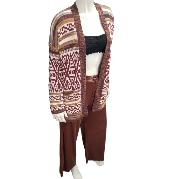Lucky Brand Aztec Print Long Cardigan NWT - Picture 4 of 16